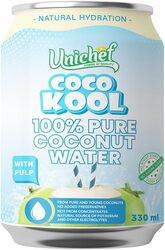 UNICHEF COCO KOOL PURE COCONUT WATER WITH PULP- SUGAR FREE  4 x 330 ML (4 PK)